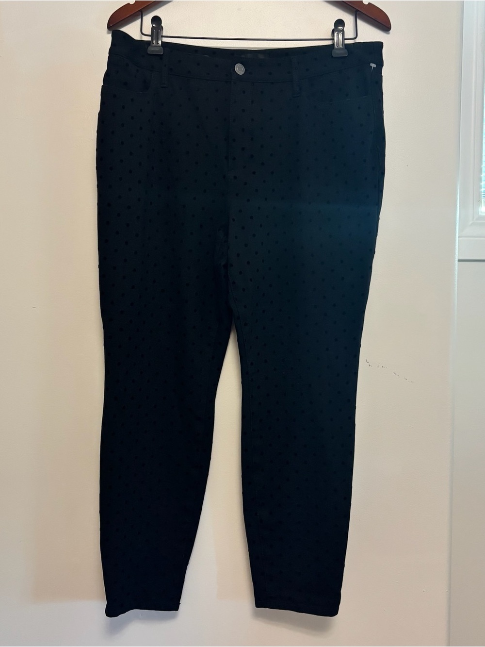 Talbots Black Slim Polka-Dot Chinos